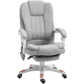 Vinsetto Sedia da ufficio con funzione massaggio, grigio chiaro
