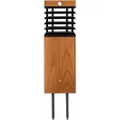 LES JARDINS Luce solare a LED Tekura, teak/grigio, picco