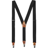 Fjällräven Singi Leather Clip Suspenders Bretelle (One Size, nero)