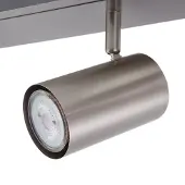 LINDBY Faretto da soffitto Joffrey, 116 cm, nichel, a 6 luci, GU10