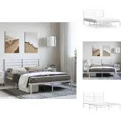 vidaXL Giroletto con testata in metallo bianco 135x190 cm - Letti & reti