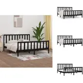 vidaXL Letto in legno massiccio nero 200x200 cm - Letti & reti