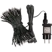 Idena 8325058 80er weiße LED Lichterkette grün 16,0 m