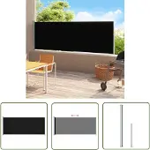 The Living Store Tenda laterale estensibile 200x500 cm Nero