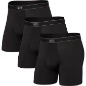 Saxx Daytripper Boxer Brief Fly 3-Pack Intimo sintetico Uomo (S, nero)