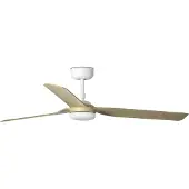 Faro Ventilatore Punt M, DC, bianco/legno chiaro
