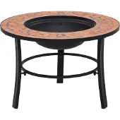 vidaXL Caminetto mosaico in Vetroceramica terracotta 68 cm