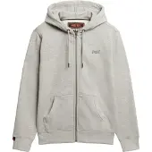 Superdry per uomo. M2014128A Felpa con cappuccio e zip con logo Essential in grigio (3XL), Casual, Cotone