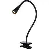 Lucide Lampada LED a morsetto Zozy, nera, 3-StepDim, braccio flessibile