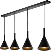 Lucide Lampada a sospensione Gipsy. nero, gesso, 120 cm, a 4 luci