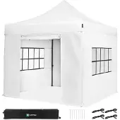 Vonroc Gazebo Easy-Up - 3x3 m | Set incl. Pareti Laterali - Bianco