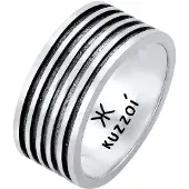 KUZZOI Anello nero / argento