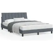 vidaXL Struttura letto con testiera in velluto grigio scuro 140x190 cm