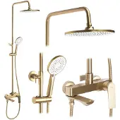 REA Set Doccia Avalon Gold Brush