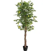 vidaXL Limone artificiale con 3 tronchi verde 180 cm PP