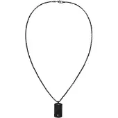 Tommy Hilfiger Black da uomo Collana con military badge Jameson 2790629