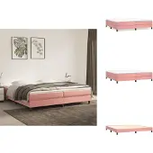vidaXL Letto a molle rosa 200x200 cm in velluto - Letti & reti