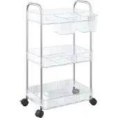 vidaXL Carrello portaoggetti 3 ripiani Trasparente 37x28x68 cm Acrilico