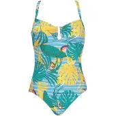 Vivid Costume intero turchese / blu chiaro / limone / bianco