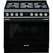 Smeg Cucina A Gas Con Forno Portofino Cpf9gpbl 6 Fuochi