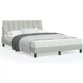 vidaXL Giroletto con testiera in velluto grigio chiaro 120x200 cm