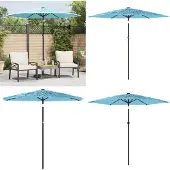 vidaXL Ombrellone con palo in acciaio blu 223x223x213 cm