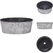 vidaXL Lavabo nero Ø40x15 cm in marmo - Lavabo da bagno