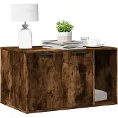 vidaXL Lettiera in rovere affumicato 80x50x45 cm Materiale a base di legno