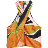 Desigual , Maglietta con fiori incrociati, Rosso, XL