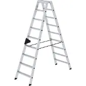 MUNK Günzburger Steigtechnik Aluminium-Stehleiter beidseitig begehbar 2x9 Stufen