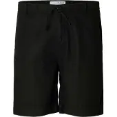 Selected Pantaloncini In Misto Lino Uomini Nero S