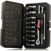 Paymali Set di chiavi a bussola da 1/4", 23 pezzi, versione corta e lunga