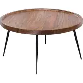 Wohnling Tavolino BHARU 75x39x75 cm Legno massiccio di sheesham / metallo