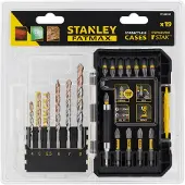 Stanley Set di punte da muratura e bit Fatmax 19 pezzi, STA88554-XJ