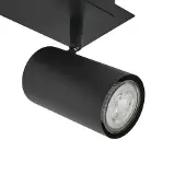 LINDBY Faretto da soffitto Joffrey, 80 cm, nero, a 4 luci, GU10