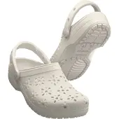 Crocs Classic Floral Cut Out Clog Sandali (42-43, beige/bianco)