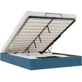 vidaXL Ottoman letto senza materasso blu scuro 140x190 cm velluto