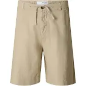 Selected Pantaloncini In Misto Lino Uomini Beige S