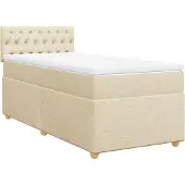 vidaXL Letto a molle con materasso crema 140x190 cm in tessuto