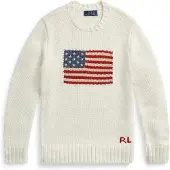 Ralph Lauren Maglia a girocollo in cotone con logo bandiera