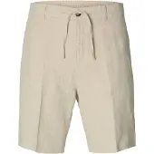 Selected Pantaloncini In Misto Lino Uomini Beige M