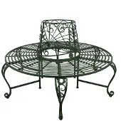 Clayre & Eef Panchina da giardino Ø 152x89 cm in metallo verde