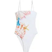 Desigual , Costume da bagno conchiglie stella, Bianco, XL