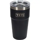 Yeti Rambler Stackable Cup 20oz Mag Slider Lid, Black, tazza thermos impilabile con coperchio, 591 ml