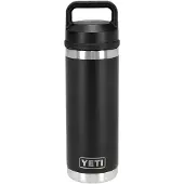 Yeti Rambler Bottle 18oz Chug Cap, Black, borraccia thermos con tappo per bere, 532 ml