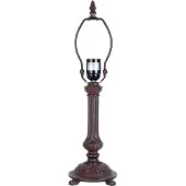 Clayre & Eef lampada base tavolo Tiffany Ø 16x47 cm plastica marrone