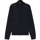 BOSS Cardigan con zip in lana vergine