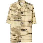 Bershka Camicia beige scuro / giallo pastello / nero