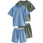 Next Pigiama blu cielo / verde scuro / bianco
