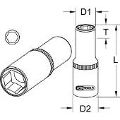 Ks Tools 3/8" CHROMEplus presa candela 13/16" - 918.3991
